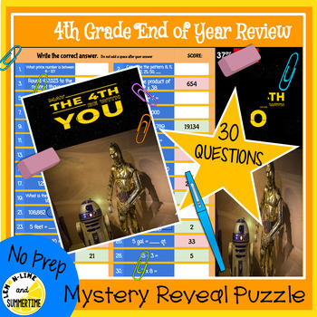 Preview of 4th Grade End of Year Math Review - May the Fourth be With You
