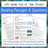 4th Grade End of Year Review Reading Passages- Hawaiian Themed