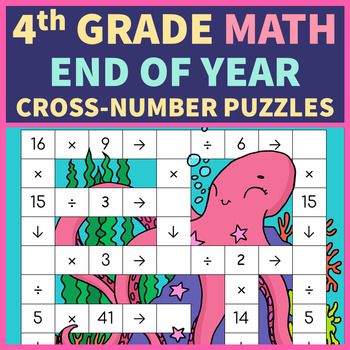 Preview of 4th Grade End of the Year Math Crossword Puzzles