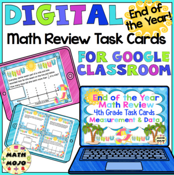 Preview of 4th Grade End of the Year Math Digital Task Cards Measurement