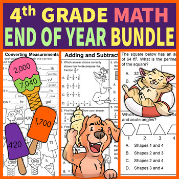 Preview of 4th Grade End of the Year Math Review | Bundle