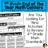 4th Grade End of the Year Math Test Prep. Centers