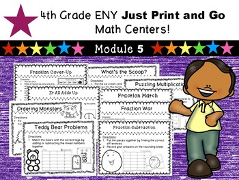 Preview of 4th Grade Engage New York (ENY) NO PREP Math Centers Module 5