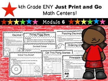 Preview of 4th Grade Engage New York (ENY) NO PREP Math Centers Module 6