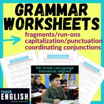 Preview of 4th Grade English Grammar Worksheets: Fragments Run-Ons Capitalization | Writing
