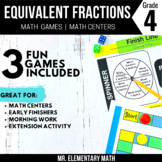 4th Grade Equivalent Fractions Games and Centers