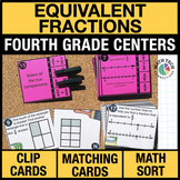 4th Grade Equivalent Fractions Math Centers - 4th Grade Ma