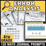 4th Grade Error Analysis Math Review Activities Prompts Bo