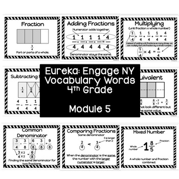 Preview of 4th Grade Eureka: Engage NY Math Vocabulary Words | Module 5