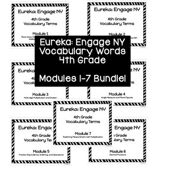 Preview of 4th Grade Eureka: Engage NY Math Vocabulary Words | Modules 1-7 Bundle!