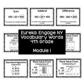 Preview of 4th Grade Eureka: Engage NY Math Vocabulary Words | Module 1