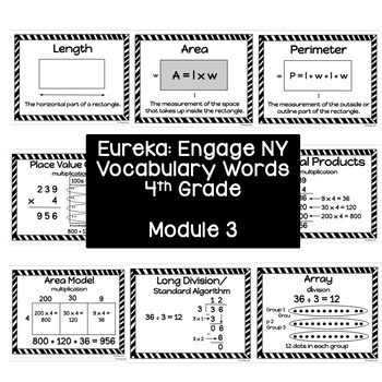Preview of 4th Grade Eureka: Engage NY Math Vocabulary Words | Module 3