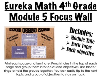 Preview of 4th Grade Eureka Math Module 5 Focus Wall