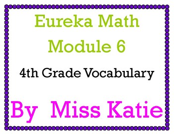 Preview of Eureka Math Vocabulary Posters Module 6-4th Grade