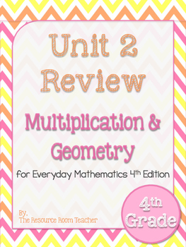 Preview of 4th Grade Everyday Math Unit 2 Review/Study Guide- 4th Edition