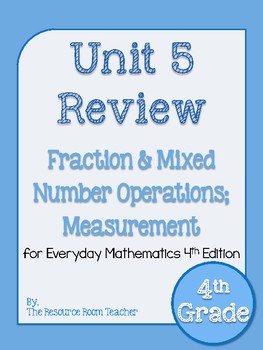 Preview of 4th Grade Everyday Math Unit 5 Review - 4th Edition