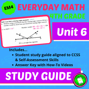 Preview of 4th Grade Everyday Math Unit 6 Study Guide w/Answers & Tutorial Videos