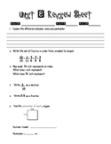 4th Grade Everyday Math Unit 8 Review - Same Format as Test