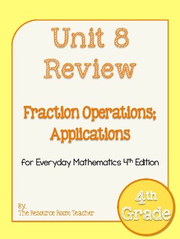 Preview of 4th Grade Everyday Math Unit 8 Review/Study Guide - 4th Edition