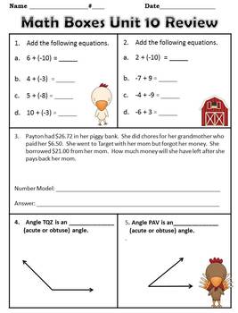 4th Grade Everyday Math Yearly Reviews ~ Units 1 -12 by ...