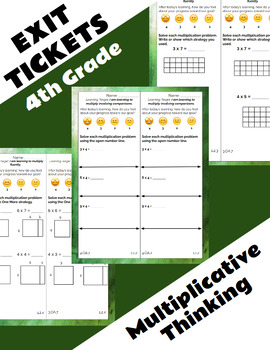 Preview of 4th Grade Exit Ticket - Set 1 - Multiplicative Thinking