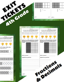 4th Grade Exit Ticket - Set 3 - Fractions and Decimals