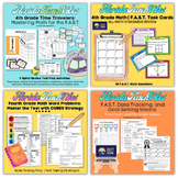 4th Grade F.A.S.T MATH BUNDLE: Task Cards, Time Travelers,