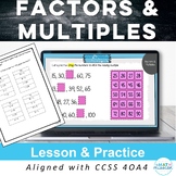4th Grade Factors & Multiples Printable & Digital Lesson f