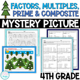 4th Grade Factors and Multiples - Winter Mystery Coloring 