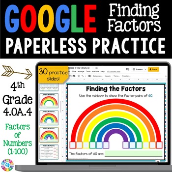 Preview of Finding Factors Worksheet Activities Rainbow Factor Missing Pairs 4th Grade Math