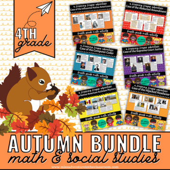 Preview of 4th Grade AUTUMN Math & Social Studies Learning League Adventures
