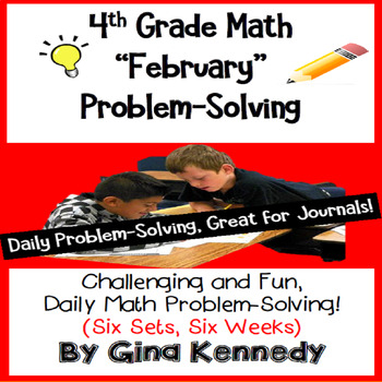 Preview of Daily Problem Solving for 4th Grade: February Word Problems (Multi-Step)