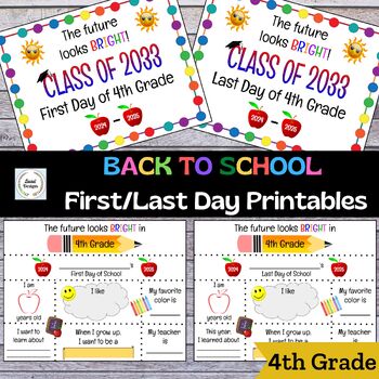 Preview of 4th Grade First Day Sign and Activity -Last Day Sign and Activity- Class of 2032