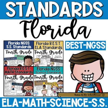 Preview of 4th Grade Florida BEST ELA Math NGSS Science SS Standards