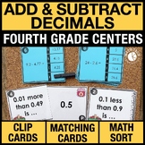 4th Grade Florida BEST Math Centers Add & Subtract Decimal
