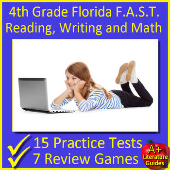 Preview of 4th Grade Florida BEST PM3 Math Reading Writing Bundle Tests Games Florida FAST