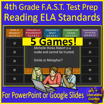 Preview of 4th Grade Florida FAST ELA Reading Standards GAME SHOW BUNDLE Florida BEST