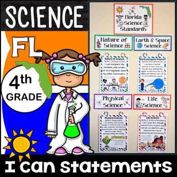 Preview of 4th Grade Florida Science Standards I Can Statements {Florida Standards NGSSS}