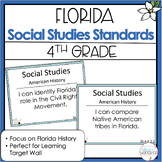 4th Grade Florida Social Studies Standards in blue