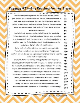 4th Grade Fluency Passages with Comprehension Questions Set C (#21-29)