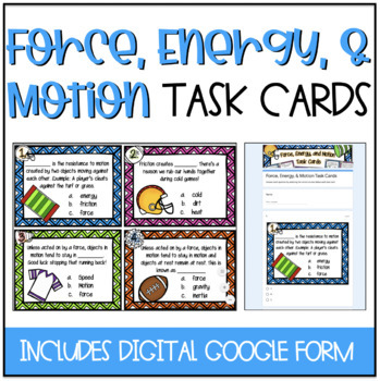 Preview of Force, Energy, and Motion Task Cards {Now Includes GOOGLE version!}