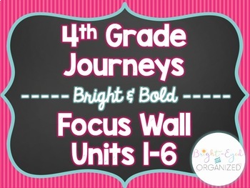 Preview of Fourth 4th Grade 4 ELA Journeys Focus Wall Units 1-6 Lessons 1-30 Bundle 2017