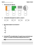 4th Grade Fraction Number Sense Pre-Test/Quiz