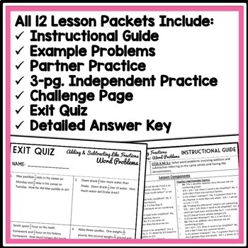 4th grade fraction operations unit 4th grade fractions lesson bundle