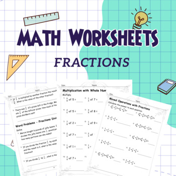 4th Grade Fraction Worksheets, Adding and Subtracting Fractions Word ...