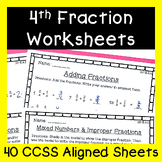 4th Fraction Practice - Equivalent Fraction Worksheets and