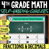 4th Grade Fractions Assessments for Exit Tickets, Test Pre
