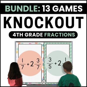 Preview of 4th Grade Fractions Games Bundle - Add, Subtract, Compare, & Multiply Fractions