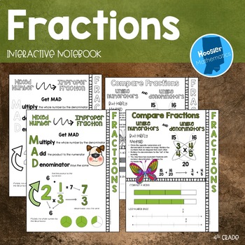 Preview of 4th Grade Fractions Interactive Notebook