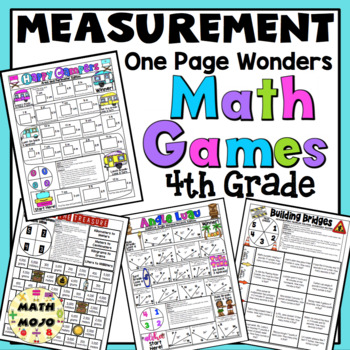 Preview of 4th Grade Measurement Math Games - One Page Wonders 4th Grade Math Activities